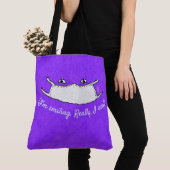 Tote Bag Je souris. Vraiment, je le suis ! Impression total (De près)