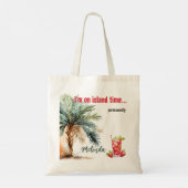 Tote Bag Je suis à Island Time... Plage personnalisée (Dos)