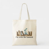 Tote Bag Je suis avec les livres interdits - Drôle (Dos)