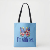Tote Bag Je suis avec son papillon bleu Kamala (Devant)