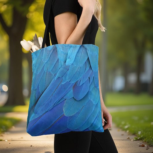 Tote Bag Je suis bleu - Plumes Macaw