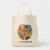 Tote Bag Je Suis Créé - Main de Grâce (Devant)
