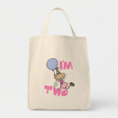 Tote Bag Je suis deux chevalets Figure Girl Anniversaire T- (Devant)