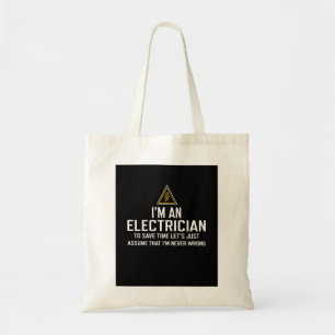 Tote Bag Je suis électricien pour gagner du temps Supposon
