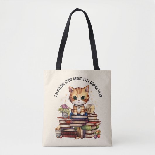 Tote Bag Je suis Feline bon pour cette année scolaire (Devant)