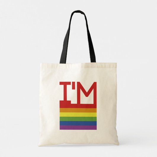 Tote Bag Je suis Gay | drapeau arc-en-ciel (Dos)