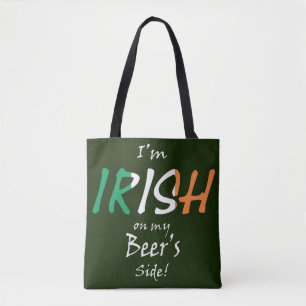 Tote Bag Je suis irlandais sur le côté de la bière stcn