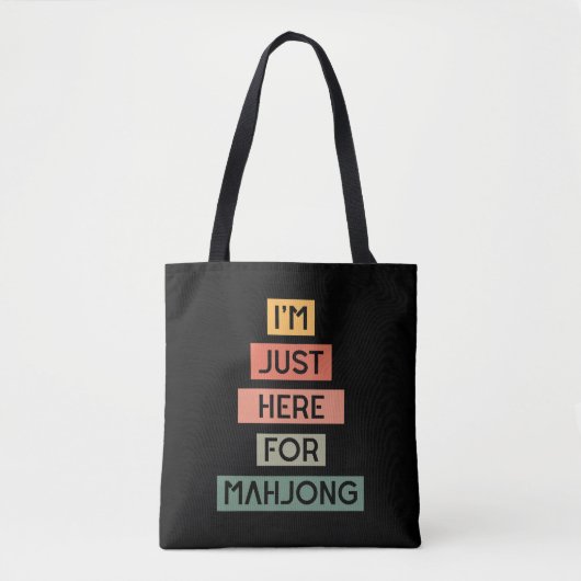 Tote Bag Je suis juste ici pour le mahjong (Devant)