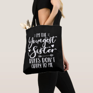 Tote Bag Je suis la plus jeune soeur Sarcasm Lover mignonne