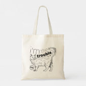 Tote Bag Je suis le problème drôle chat - minimum noir & bl (Dos)