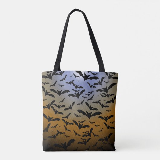Tote Bag Je suis partie Batty pour les chauves-souris noire (Dos)