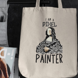 Tote Bag Je suis Peintre Pixel Artiste numérique Creative F