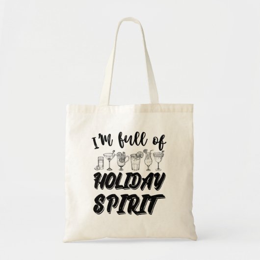 Tote Bag Je Suis Plein De Vacances Esprit Noël Boire (Devant)