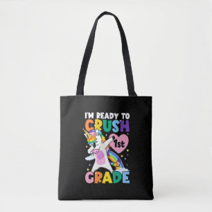 Tote Bag Je suis prêt à écraser 1ère année Unicorne Coeur 1