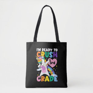 Tote Bag Je suis prêt à écraser 3ème grade Unicorne Coeur 1