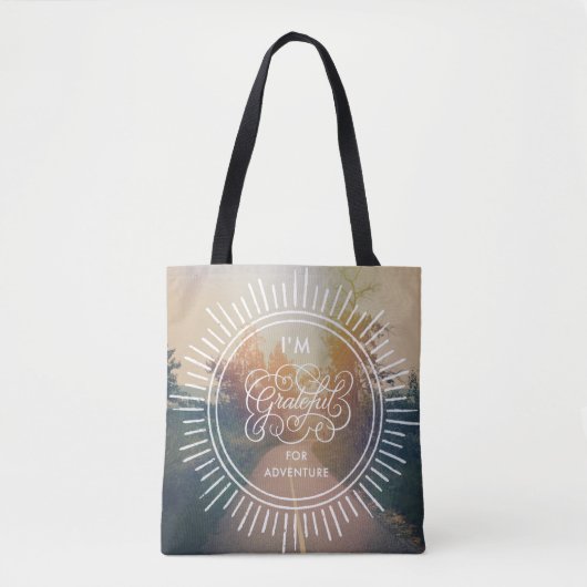 Tote Bag Je suis reconnaissant pour l'aventure (Devant)