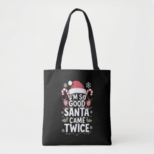 Tote Bag Je suis si bon Père Noël est venu deux fois Père N (Devant)
