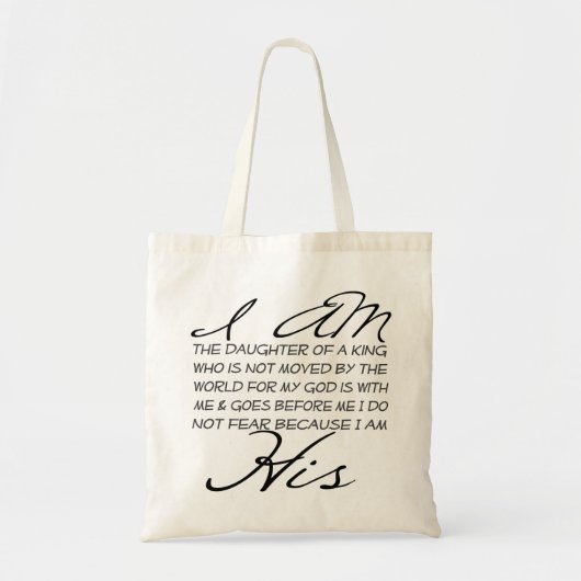 Tote Bag Je suis son inspiration chrétienne (Devant)