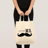 Tote Bag Je suis Son Mr Mustache Grooms Lune de miel (Devant (produit))