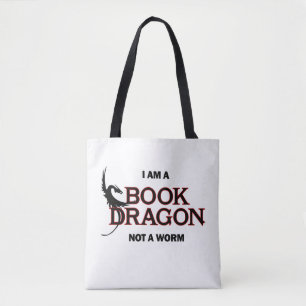 Tote Bag Je suis un dragon de livre, pas un ver