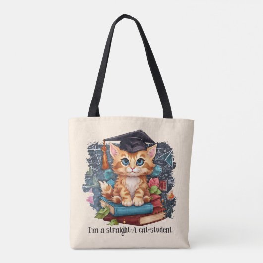 Tote Bag Je suis un étudiant en chats droit (Dos)
