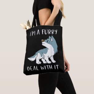 Tote Bag Je suis un furry, fais avec, c'est mignon fandom f