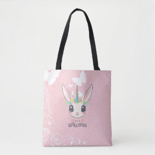 Tote Bag Je suis un lapin à licorne Fourre-tout