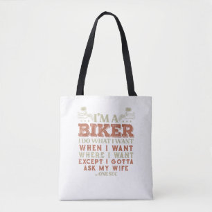 Tote Bag Je suis un motard je fais ce que je veux drôle de