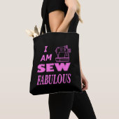 Tote Bag Je Suis Un Peu Fabrique En Noir Et Rose (De près)