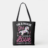 Tote Bag Je suis une fille de cheval facile à aimer diffici (Dos)