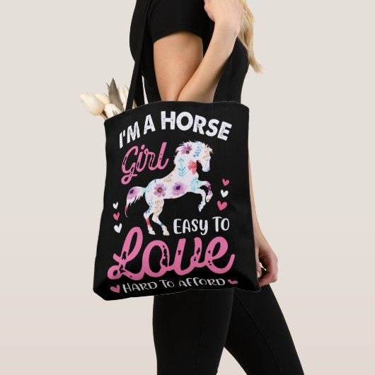 Tote Bag Je suis une fille de cheval facile à aimer diffici (De près)