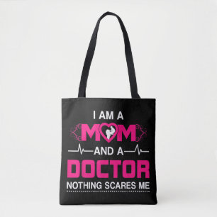 Tote Bag Je suis une maman et un docteur rien me fait peur