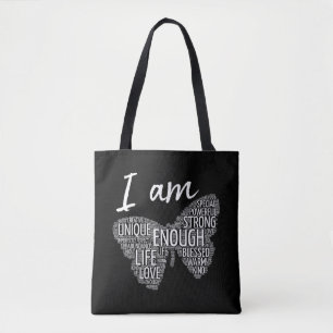 Tote Bag Je Suis Unique Loi Forte d'Attraction Affirmation 
