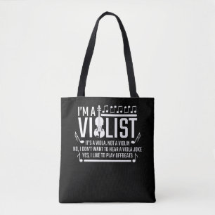 Tote Bag Je suis violiste, c'est de l'alto et pas du violon