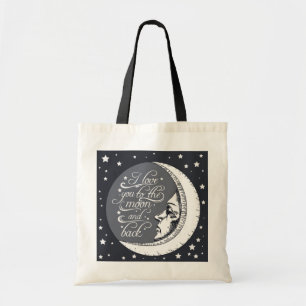Tote Bag Je t'aime à la lune et au dos
