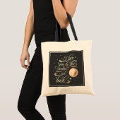 Tote Bag Je t'aime au noir de lune et de dos (Devant (produit))