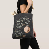 Tote Bag Je t'aime au noir de lune et de dos (De près)