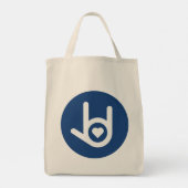 Tote Bag Je T'Aime, Bleu (Dos)