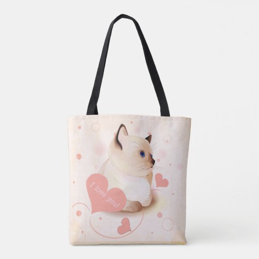 Tote Bag Je T'Aime Chat (Dos)