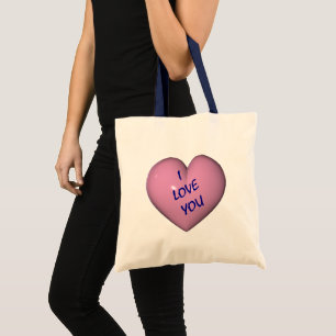 Tote Bag Je t'aime coeur rose