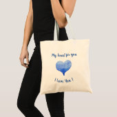 Tote Bag Je t'aime Cute Blue Heart Saint Valentin   (Devant (produit))