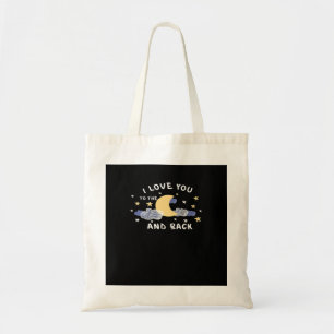 Tote Bag Je t'aime jusqu'à la lune et retour Design d'amour