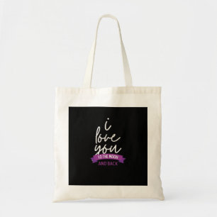 Tote Bag Je t'aime jusqu'à la lune et retour Romantique est