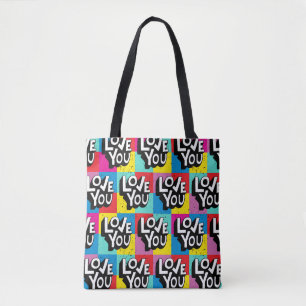 Tote Bag Je t'aime. Lettres à la main motif pour Valentine'