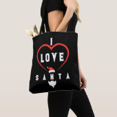 Tote Bag Je t'aime Noël Père Noël (De près)