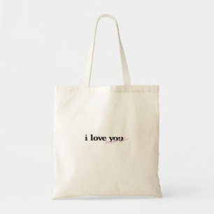 Tote Bag Je t'aime plus typographie à polices mixtes