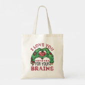 Tote Bag Je t'aime pour tes cerveaux Zombie Saint Valentin (Dos)