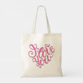 Tote Bag Je t'aime rose (Dos)