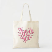 Tote Bag Je t'aime rose (Devant)