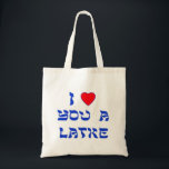 Tote Bag Je t'aime un Latke<br><div class="desc">Grand cadeau de Chanukah pour dire à quelqu'un combien vous les aimez avec une pièce sur les mots avec Latke!</div>